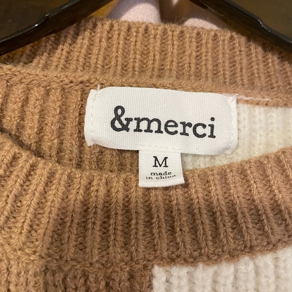 Cozy Chunky Checkered Knit Sweater w/Balloon Sleeves - Picture 2 of 5